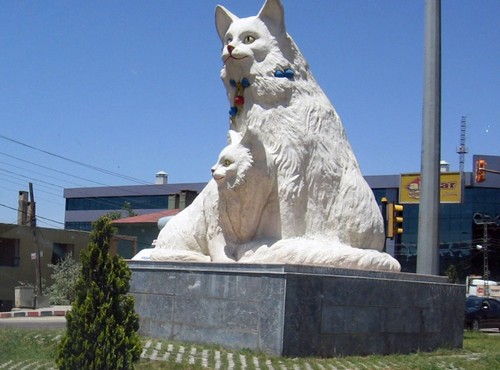 Verso la Mesopotamia - Gatto Turco Van - Monumento all'ingresso della città di Van